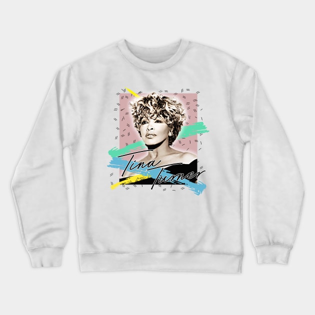 Tina Turner 1980s Style Retro Fan Art Design Crewneck Sweatshirt by DankFutura